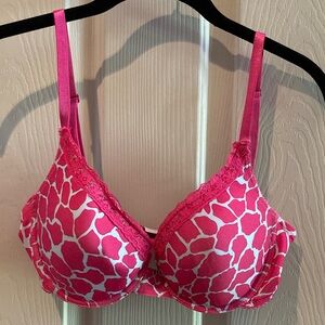 EUC Pink and Blue Patterned Bra